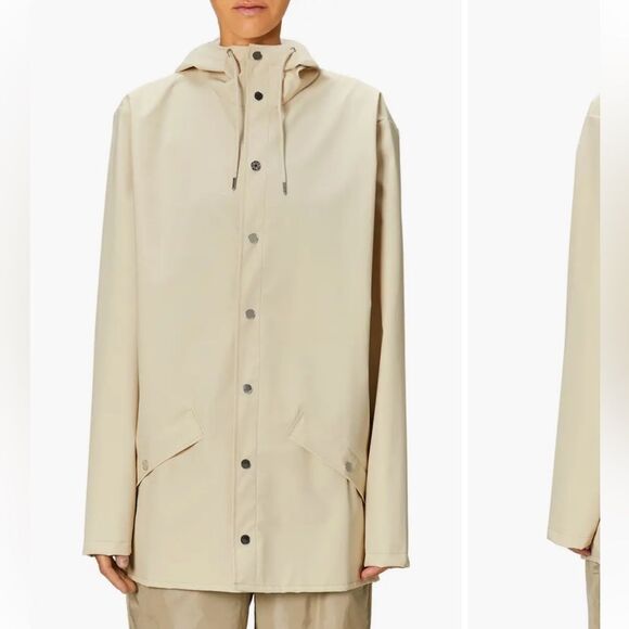 RAINS NWT SNAP FRONT RAIN JACKET MEDIUM - Picture 5 of 10